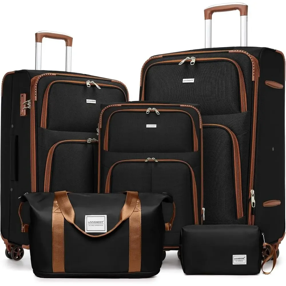 Expandable Hard Shell Luggage Set - 5-teiliges Erweiterbares Kofferset mit Drehrädern, Leichtes