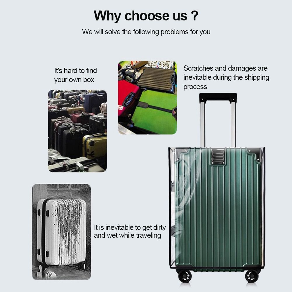 Waterproof Suitcase Cover Protector - Langlebiger, vollständig transparenter Kofferschutz, staubdichter PVC-Kofferbezug,