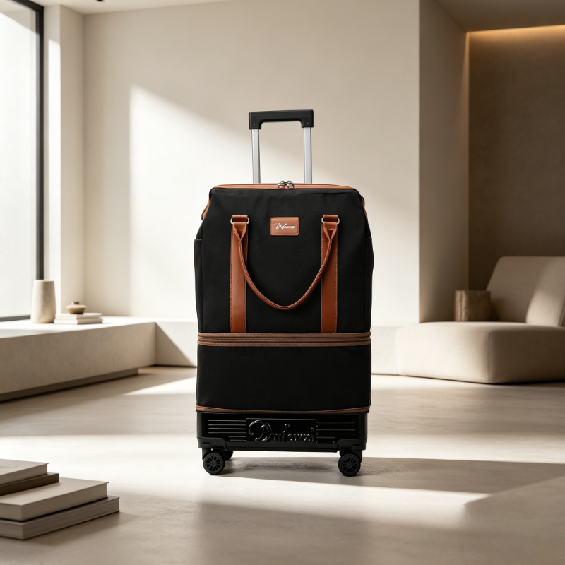 Foldable Rolling Luggage Bag - Faltbare Reisetasche mit Rollen, Leichte Spinner-Reisetasche,