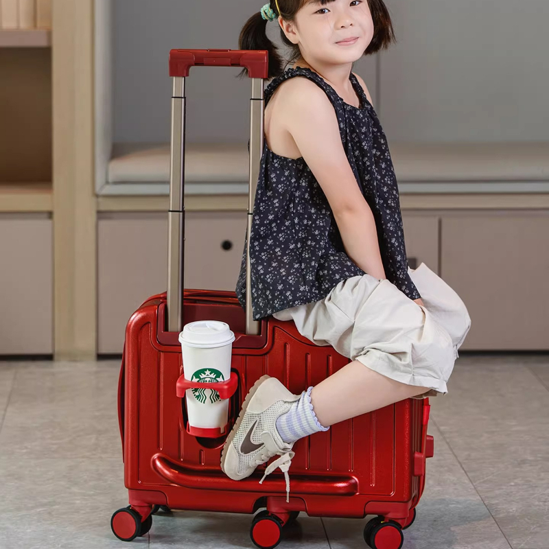 Spinner Wheel Rolling Suitcase 20 Inch - Neuestes Design Kinderkoffer zum Sitzen und
