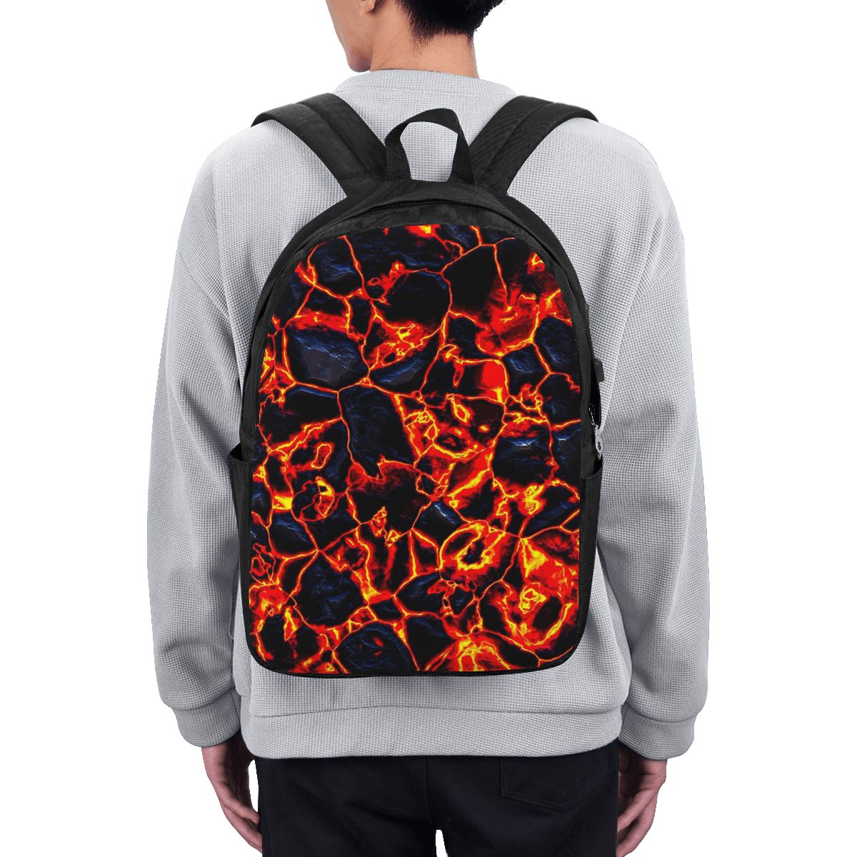 Travel Bags - Magma-Vulkan-Lava-Feuer-Rucksack, Reise-Notebook-Tasche, Computer-Studenten-Schultasche, Laptop-Umhängetaschen für Männer