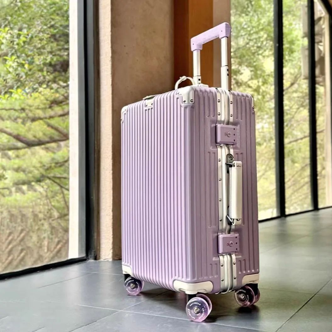 Aluminum Frame Carry On Luggage - Koffer-Aluminiumrahmen mit buntem, geräuschlosem Spinnerrad, TSA-Schloss,