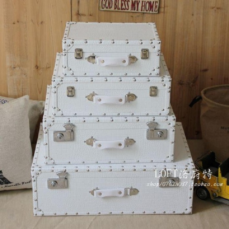 Retro Vintage Trunk Suitcase - Reisekoffer mit Krokodilledermuster, antiker Aufbewahrungskoffer mit