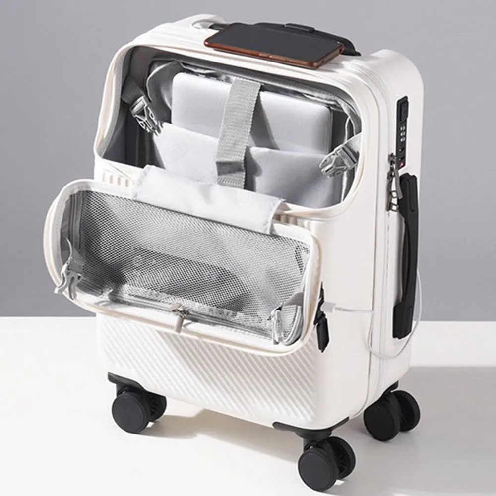 Front Opening Laptop Luggage 24 Inch - Vorderseitig Öffnender Trolley-Koffer PC-Reisekoffer Laptop-Aufbewahrungstasche Passwortgeschützter