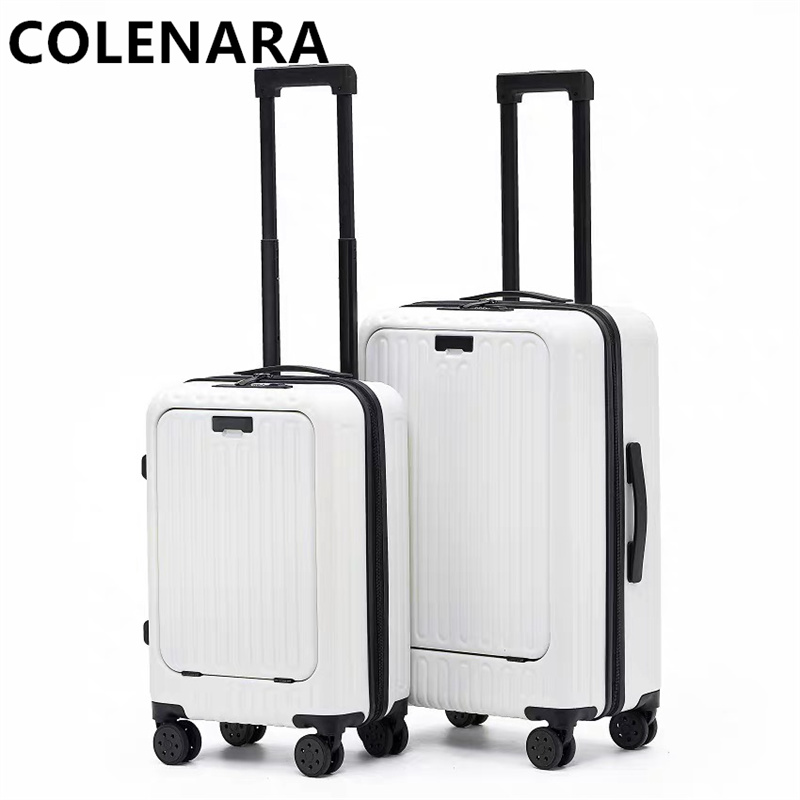 Front Opening Laptop Luggage 24 Inch - COLENARA 20/24/26 Zoll Multifunktionaler Kabinen-Koffer mit