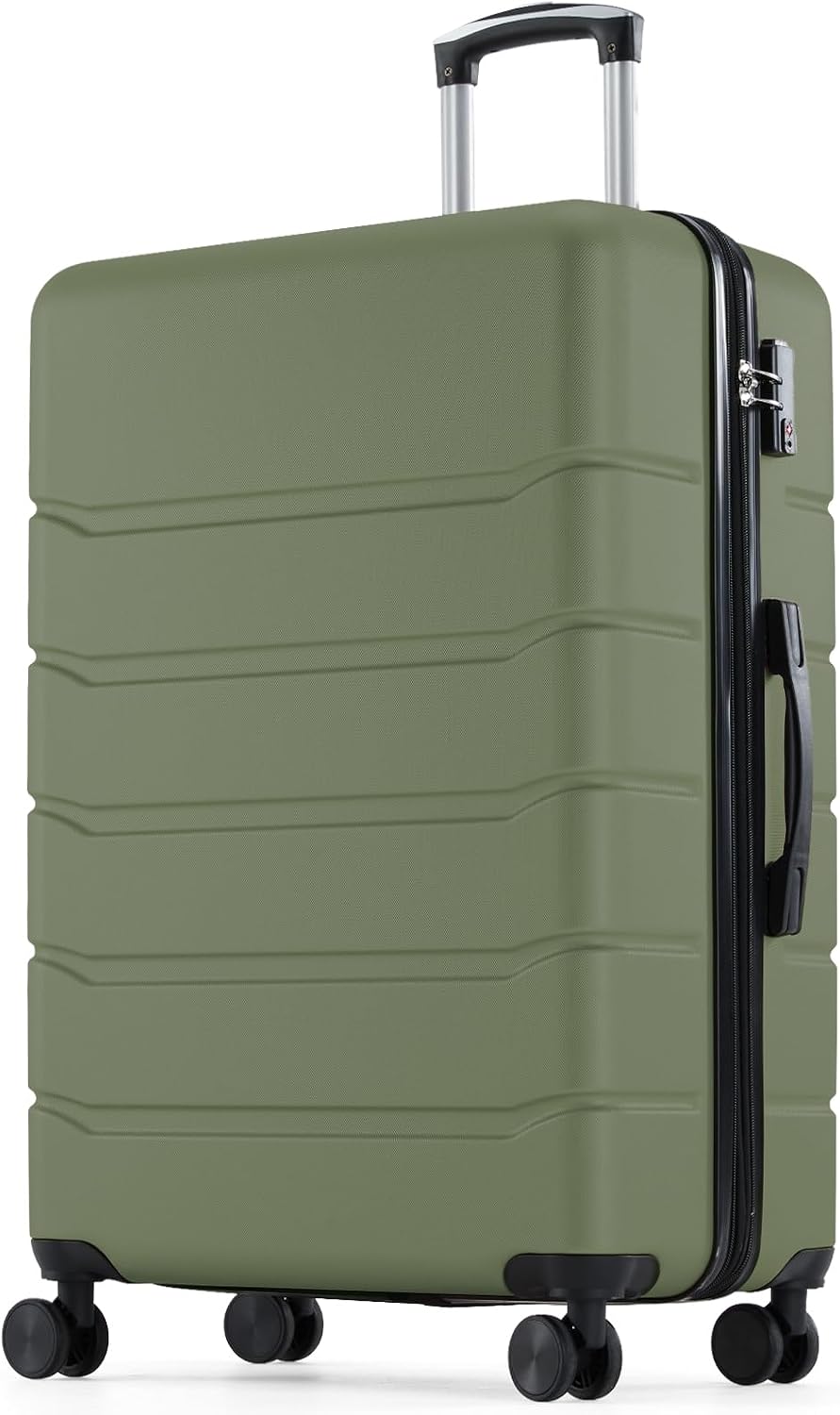 Expandable Hard Shell Luggage Set - 28 Zoll Handgepäck, Hartschalen-ABS-Koffer mit Doppel-Spinner-Rädern,