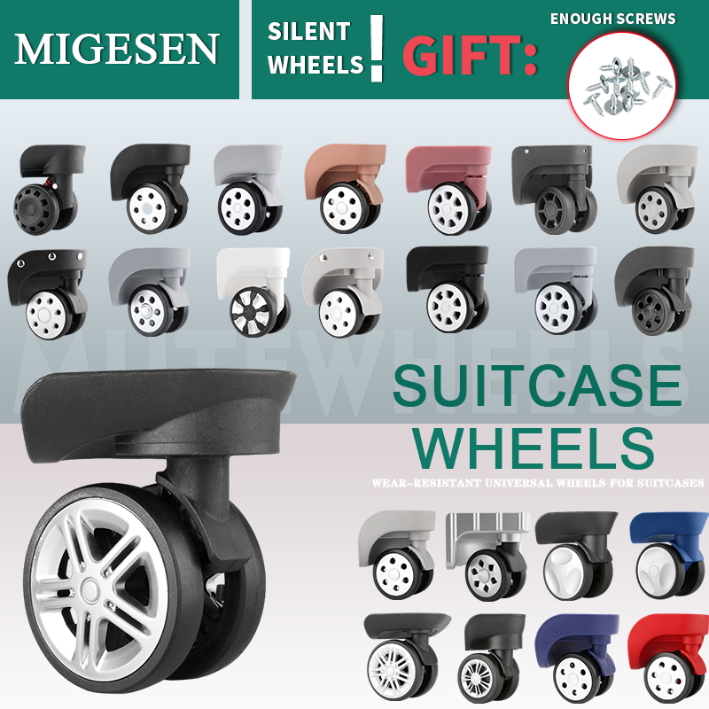 Silent Replacement Luggage Wheels - 1 Paar Universal-Gepäckrad-Ersatz, geräuschlos, ausgewogen, verschleißfest,