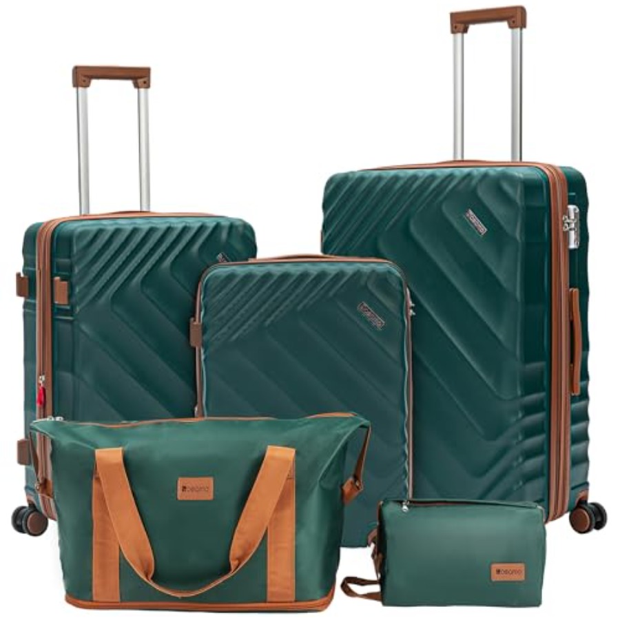 Expandable Hard Shell Luggage Set - 5-teiliges Hartschalen-Kofferset, erweiterbar, für Handgepäck zugelassen