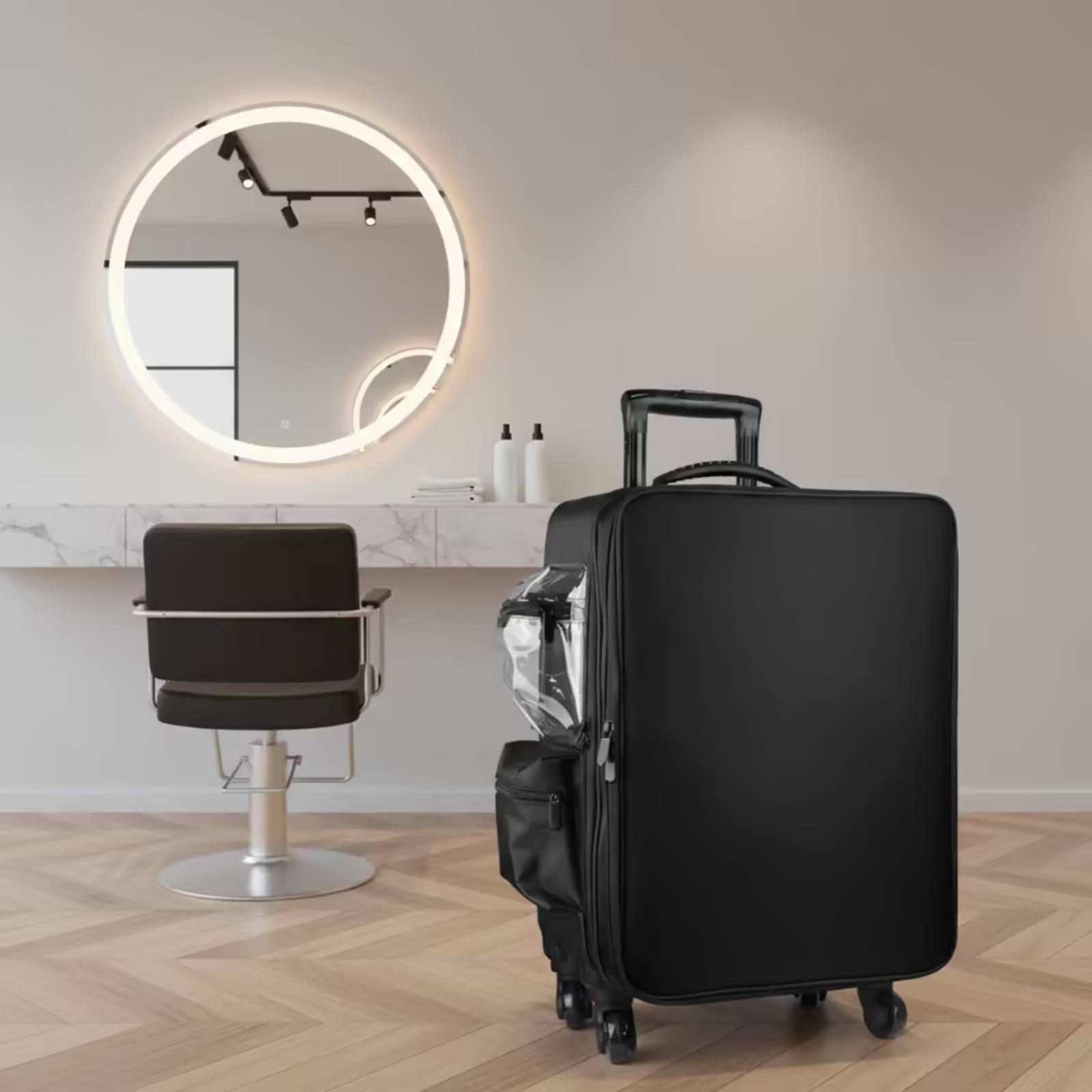 Backpacks - Make-up-Koffer mit Drehrollen, Rollender Kosmetikkoffer mit