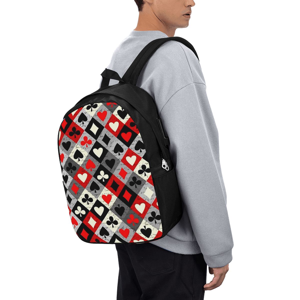 Travel Bags - Rucksack mit Spielkarten-Poker-Print, Reisetasche für Notebooks,