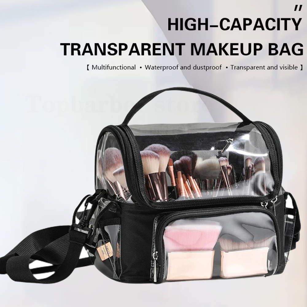 Cosmetic Bags - Make-up-Pinselhalter, Rucksack, Make-up-Künstler, Reiseetui, transparent, wasserdicht,