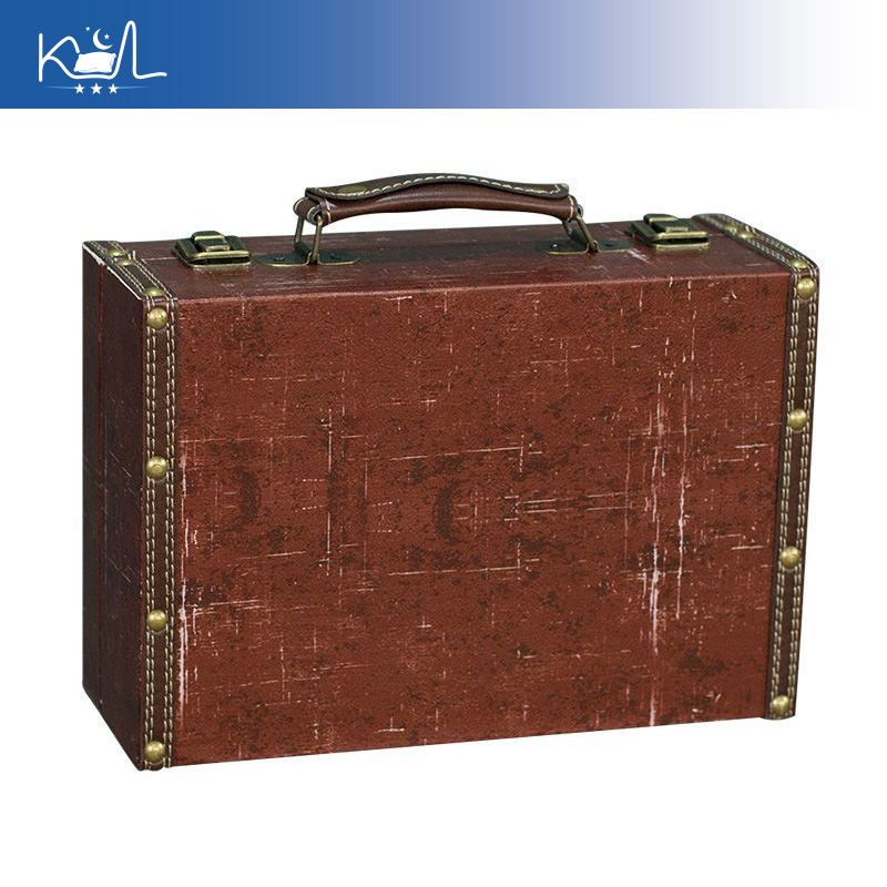 Retro Vintage Trunk Suitcase - Vintage Roter Dekorativer Koffer Aufbewahrungsbox, Antik-Look