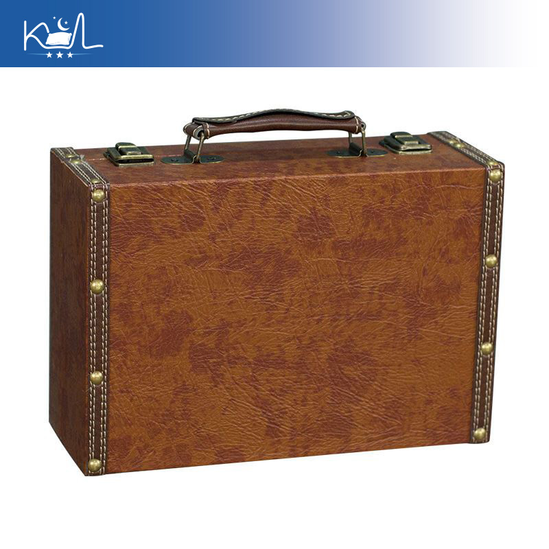 Retro Vintage Trunk Suitcase - Vintage Brauner Dekorativer Koffer, Distressed Aufbewahrungsbox