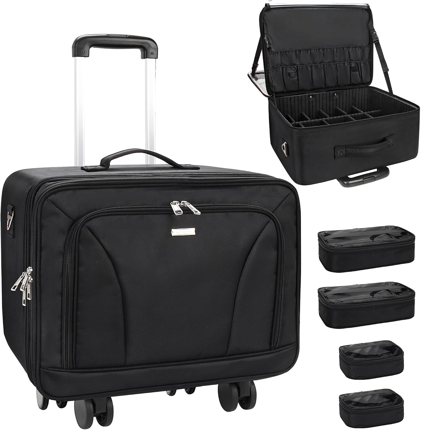 Travel Bags - Extragroßer Rollender Make-up-Reisekoffer mit 360°-Drehfunktion °