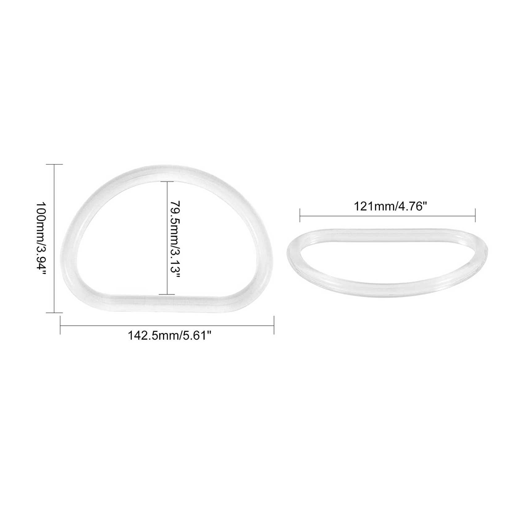 Handbags - ABQR 10 Stück transparenter Taschengriff, Ersatz-D-förmiger