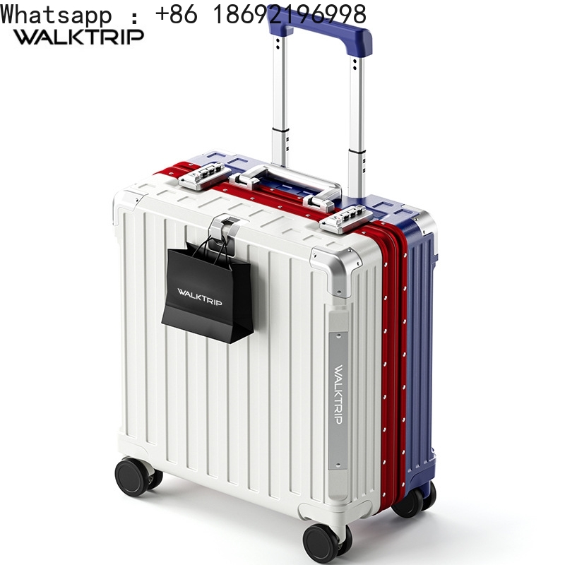 Aluminum Frame Carry On Luggage - 18-Zoll-Koffer Handgepäck Rollkoffer Hochwertiges PC-Material mit