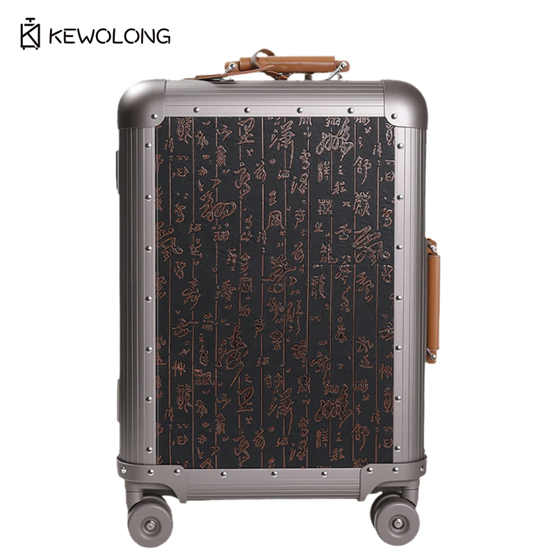 Spinner Wheel Rolling Suitcase 20 Inch - Vollständig aus Aluminium-Magnesium-Legierung gefertigter Spinner-Koffer 20/24