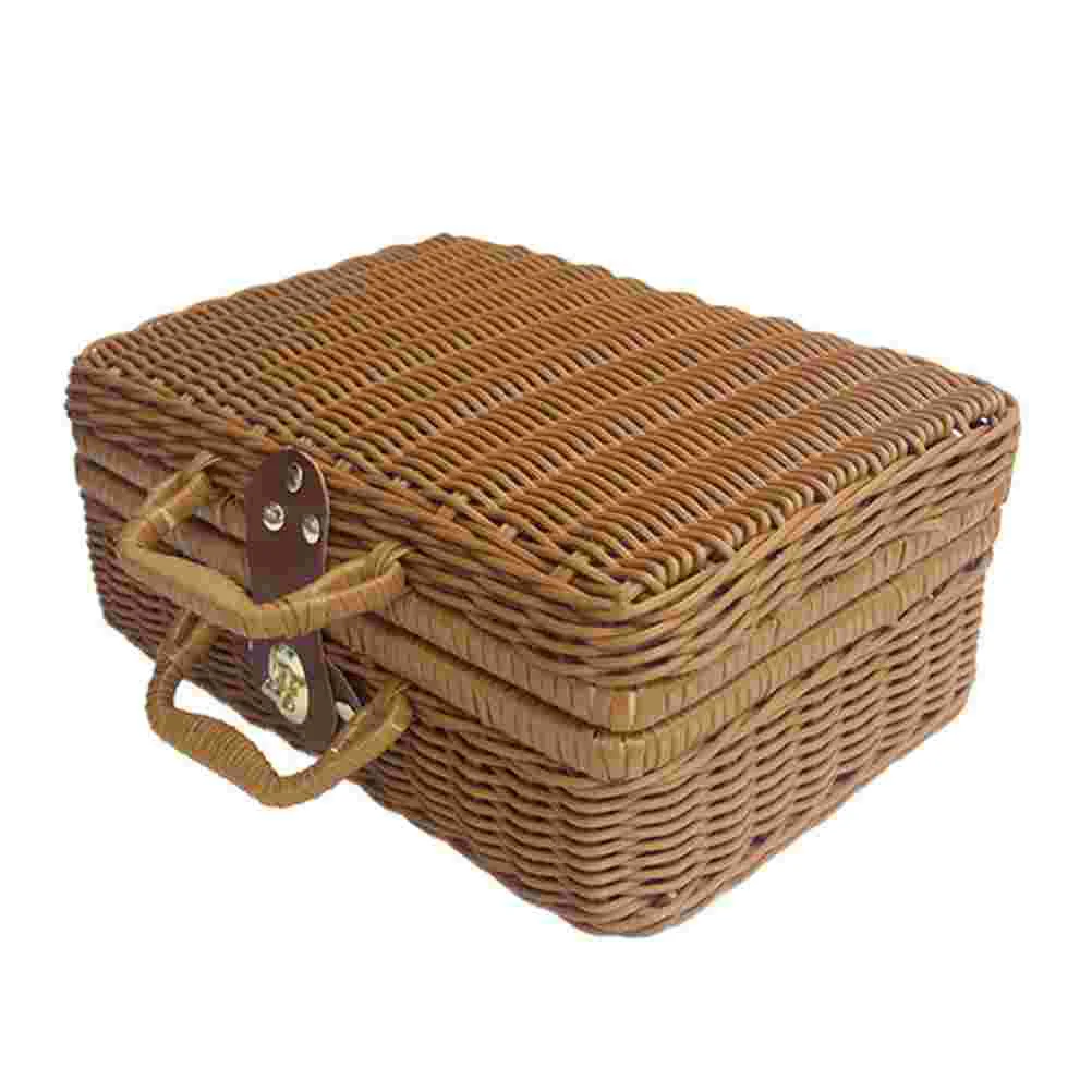 Retro Vintage Trunk Suitcase - Korb Rattan Korb Koffer Koffer Picknick