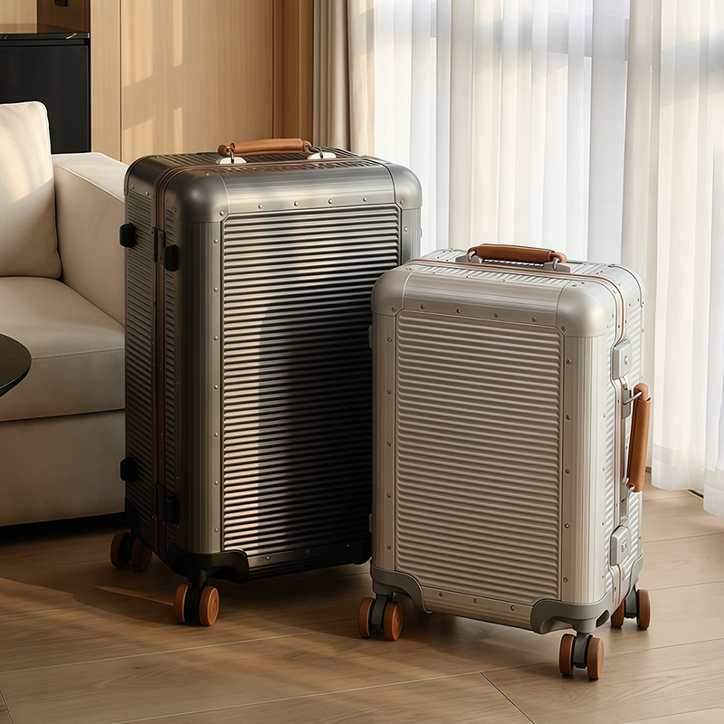 Aluminum Frame Carry On Luggage - Großer modischer Trolley-Koffer mit Aluminiumrahmen, 20/24/28
