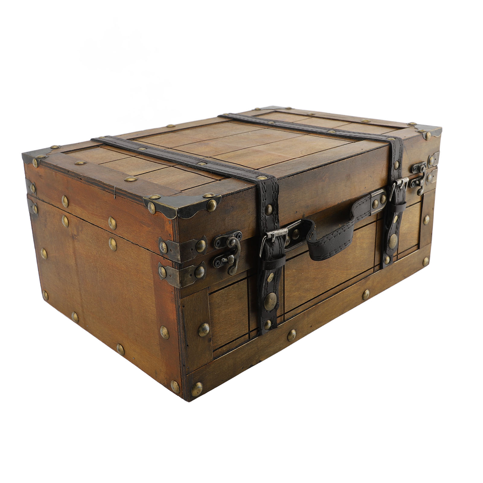 Retro Vintage Trunk Suitcase - Retro-Koffer aus synthetischem Holz, Vintage, elegante