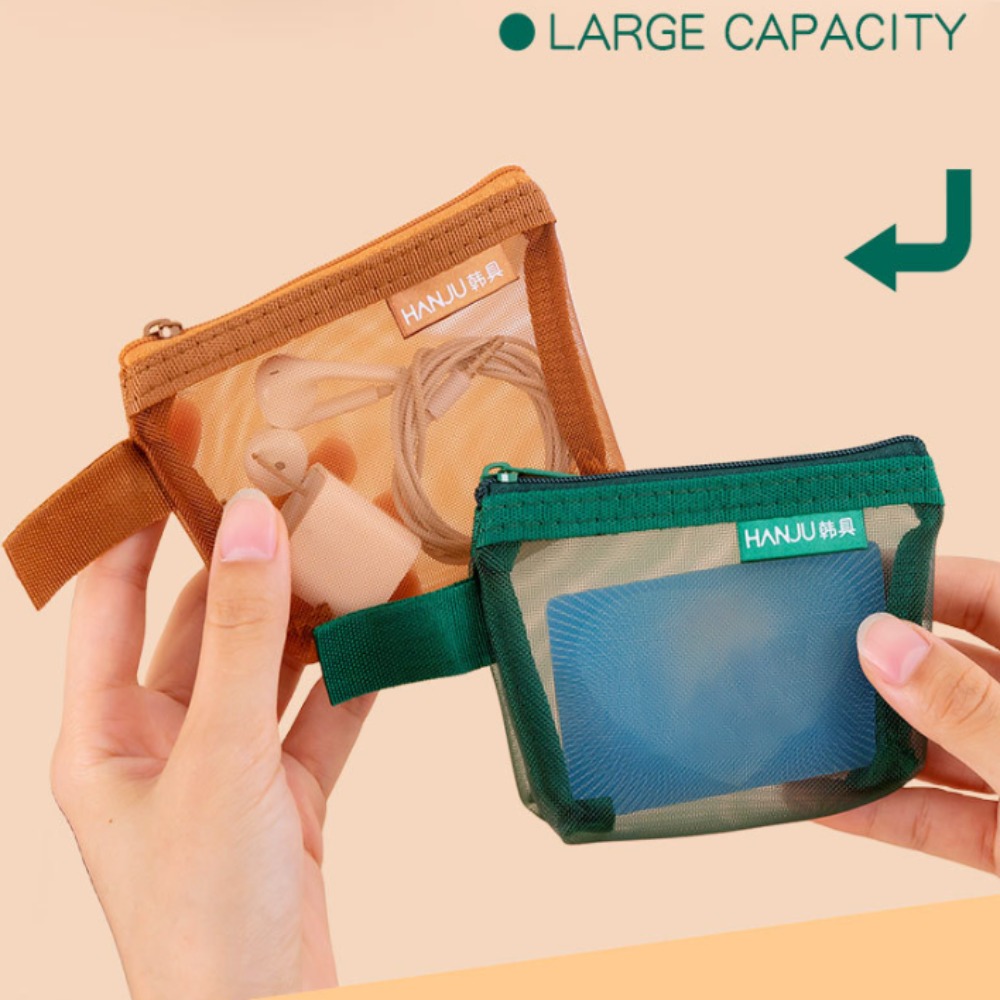 Wallets - Neue Netzstoff-Reisetasche Mini Nylon-Netz-Kulturtasche Dreieckige Netz-Geldbörse