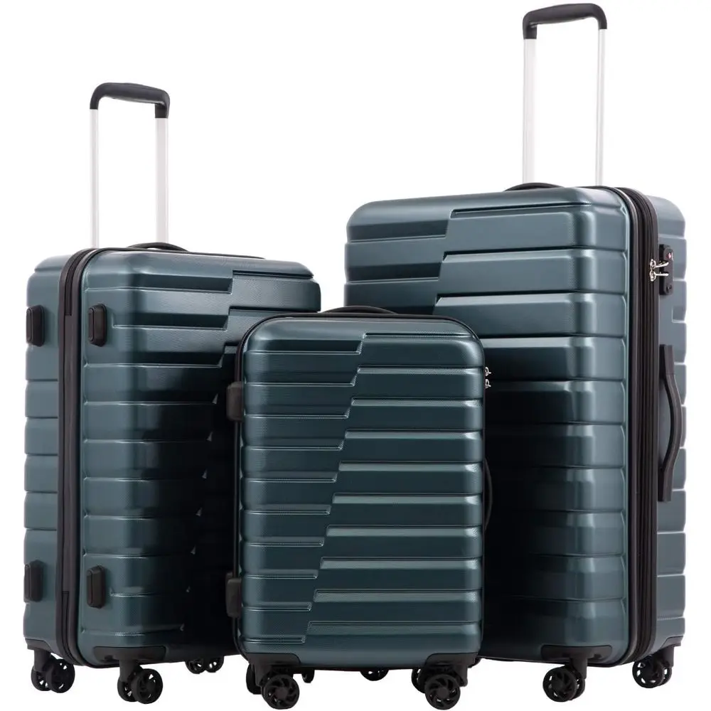 Expandable Hard Shell Luggage Set - 3-teiliges Hartschalen-Spinner-Kofferset, Erweiterbarer Großer Koffer, Leichter