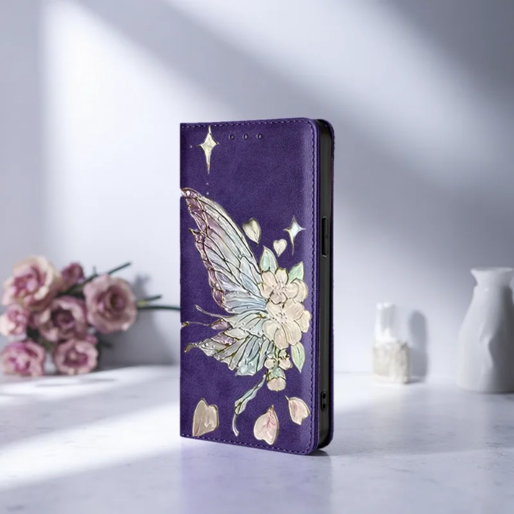 Wallets - Bemalte magnetische Flip-Lederhülle für Samsung Galaxy