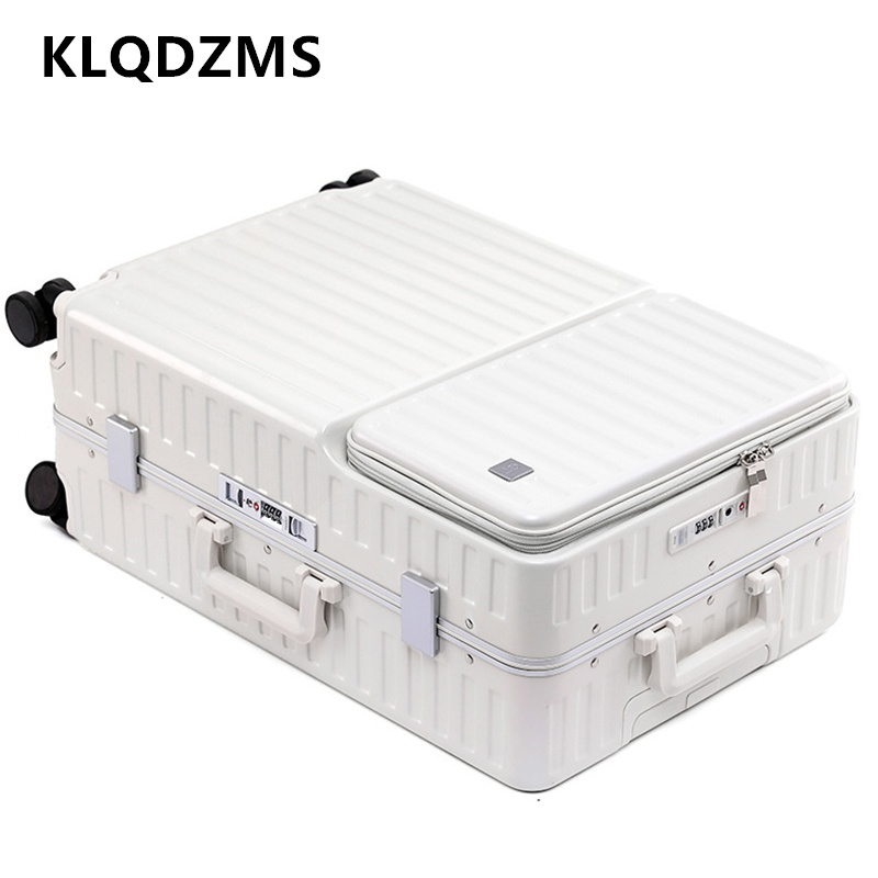 Front Opening Laptop Luggage 24 Inch - KLQDZMS Handgepäck-Reisekoffer mit Frontöffnung, Lade-Trolley-Koffer, Laptop-Trolley,
