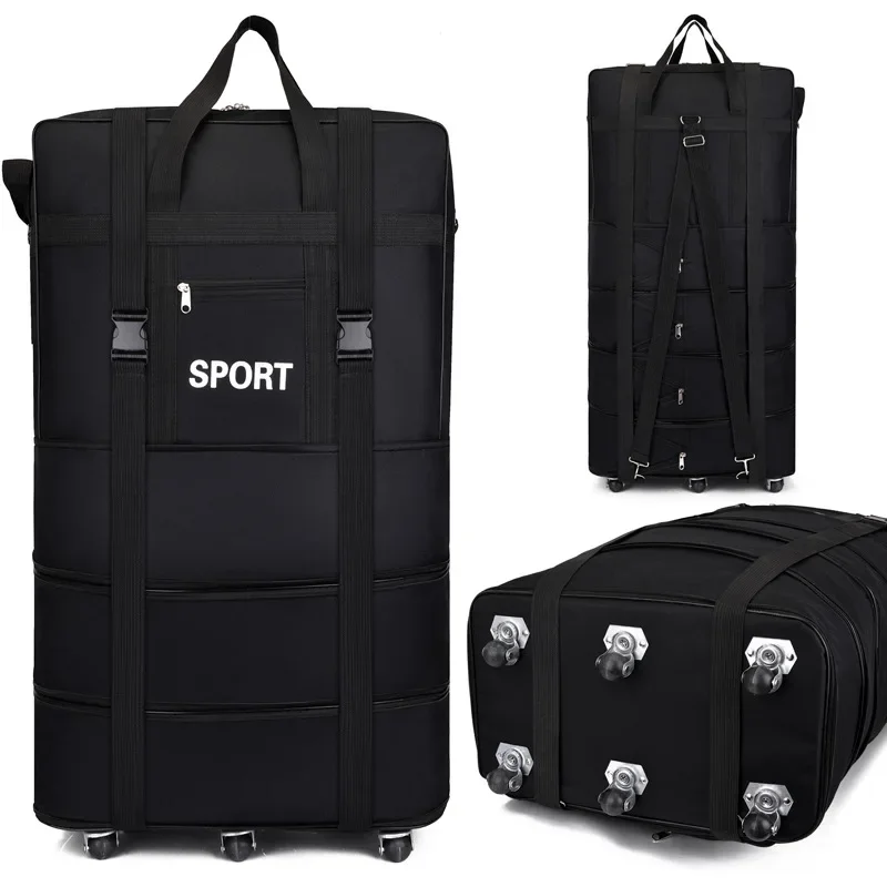 Foldable Rolling Luggage Bag - Plus Airline Checked Bag Oxford Große
