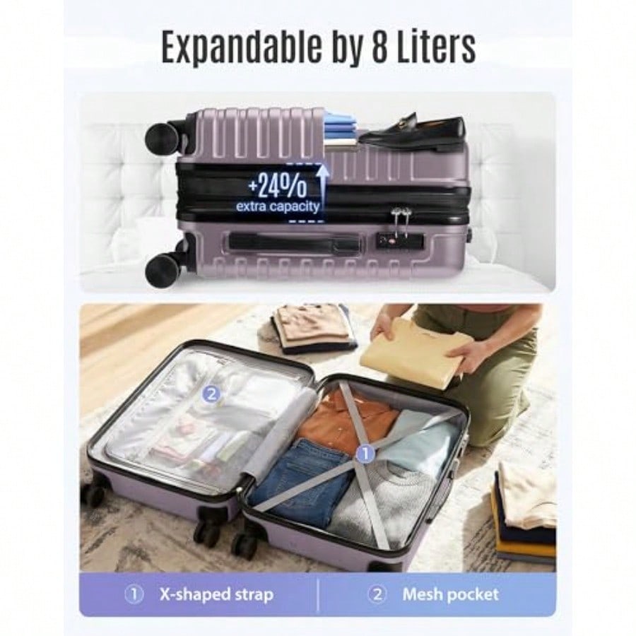 Erweiterbarer Handgepäckkoffer – Spinner Wheel Rolling Suitcase 20 Inch Bewertung und Preis