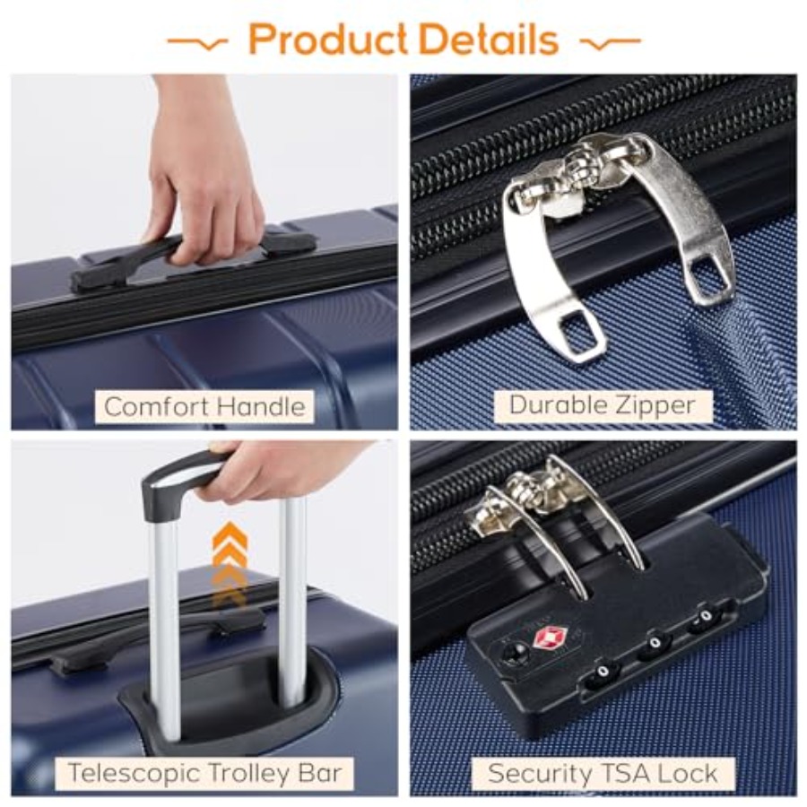 3-teiliges Kofferset für Reise – Expandable Hard Shell Luggage Set Bewertung und Preis
