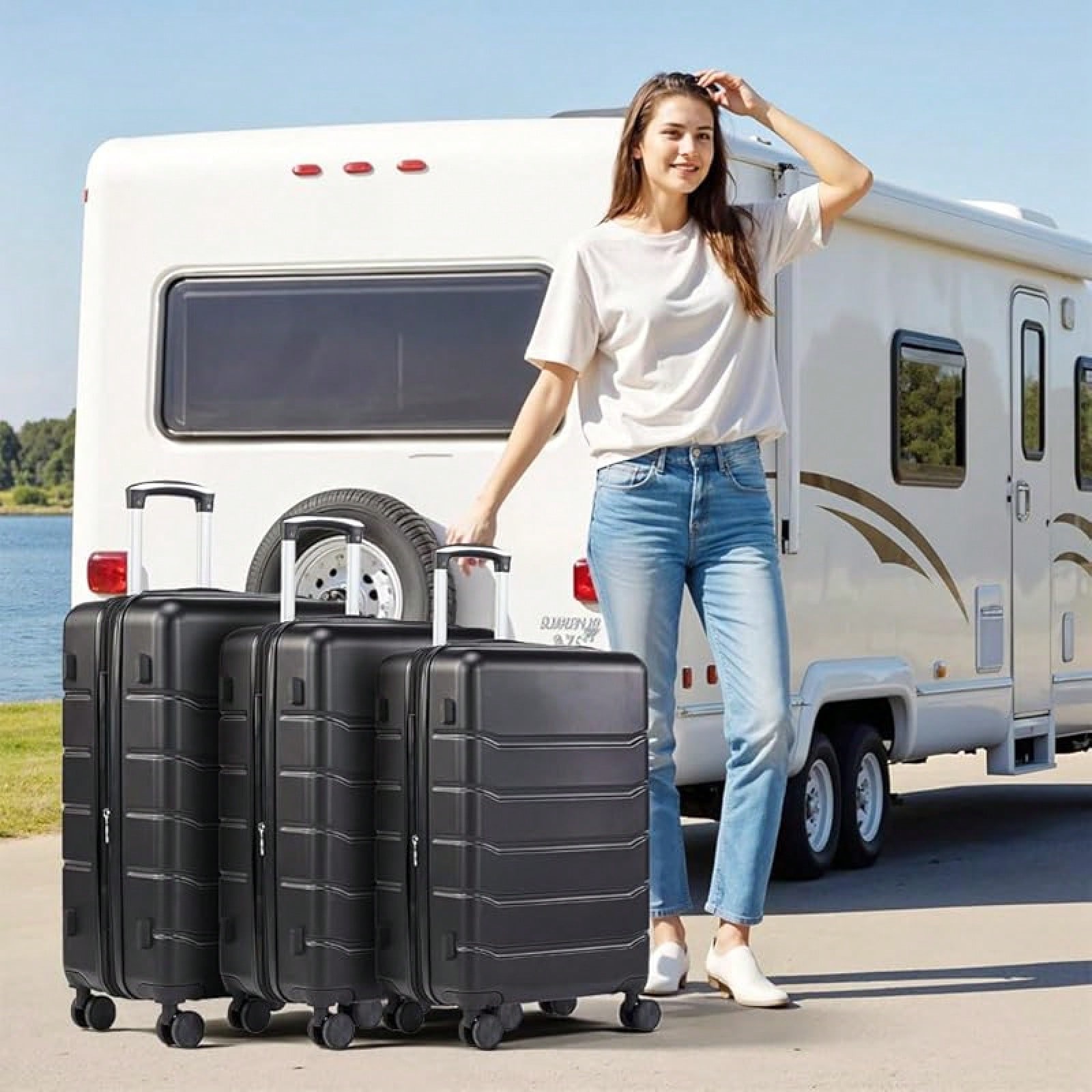3-teiliges Gepäckset, Hartscha – Expandable Hard Shell Luggage Set Bewertung und Preis