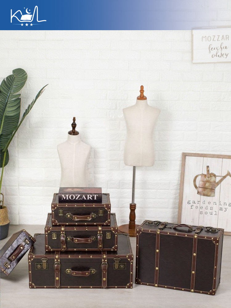 Vintage Brauner Dekorativer Ko – Retro Vintage Trunk Suitcase Bewertung und Preis