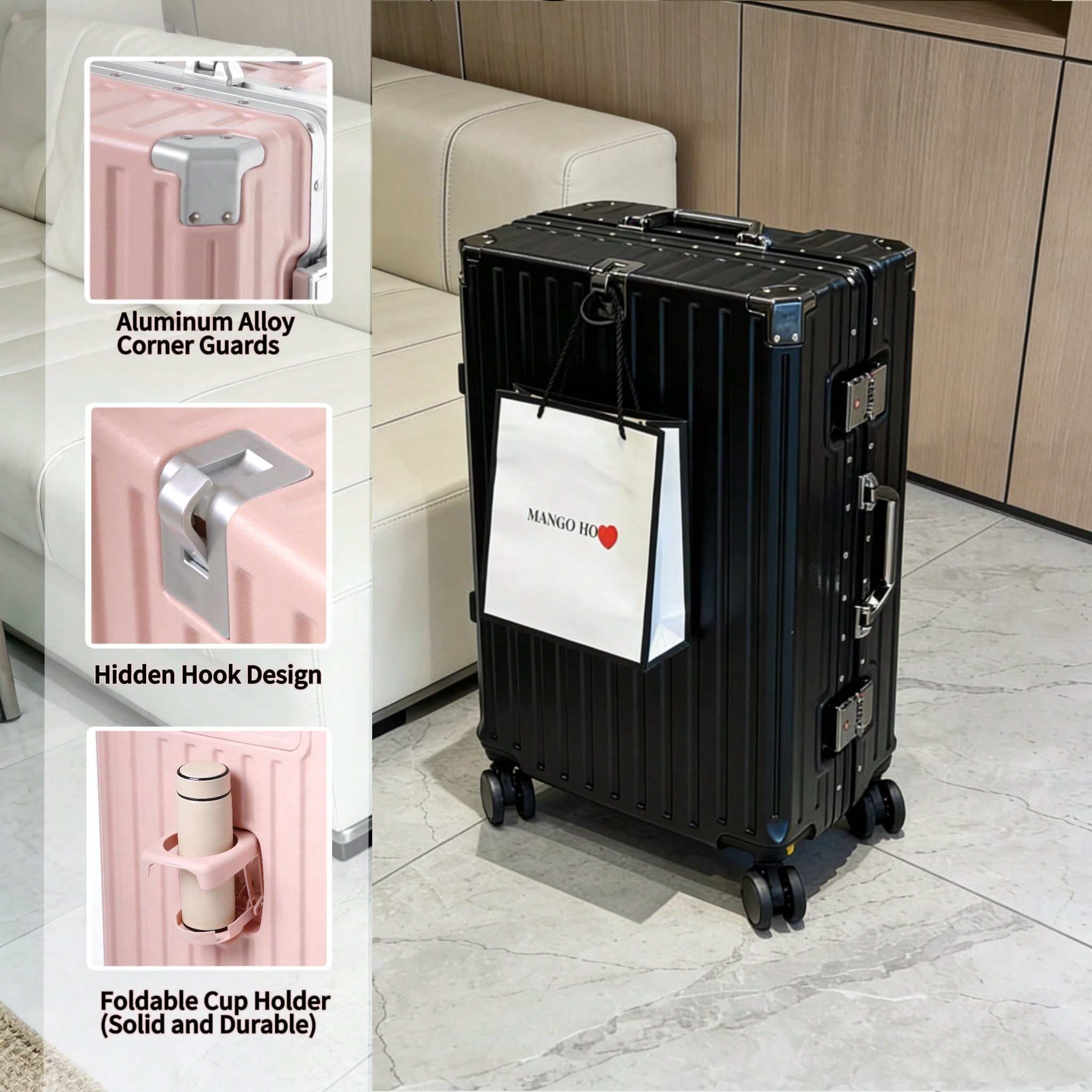 20-Zoll-Handgepäckkoffer, von  – Aluminum Frame Carry On Luggage Bewertung und Preis