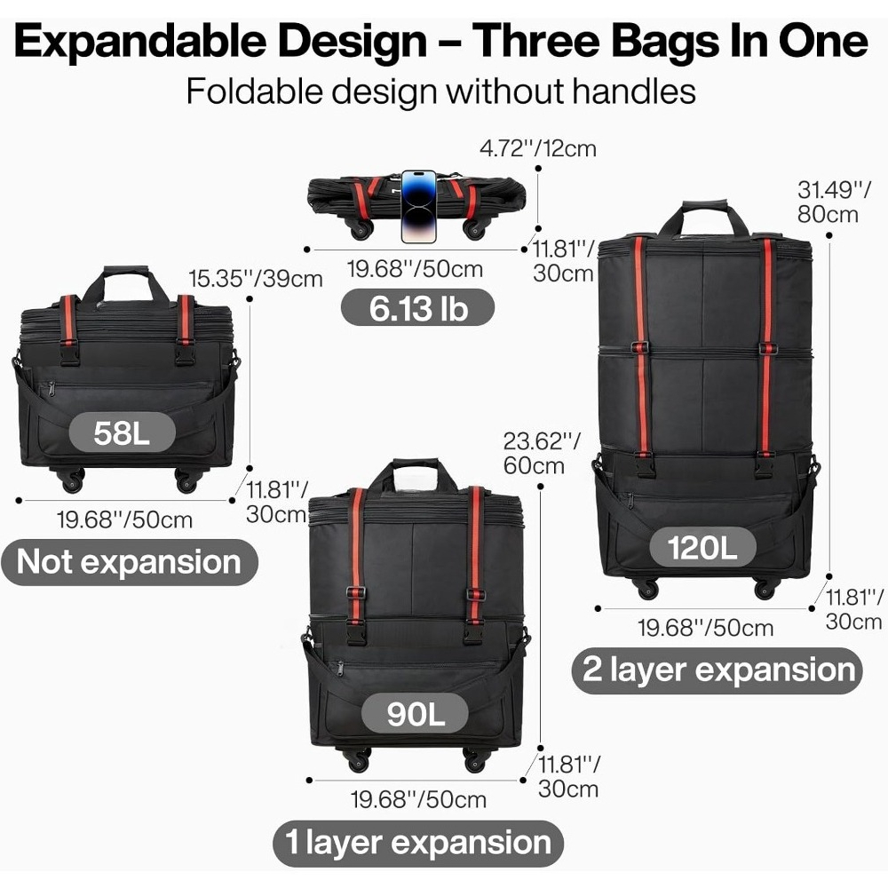 Erweiterbare, faltbare Rolltas – Foldable Rolling Luggage Bag Bewertung und Preis
