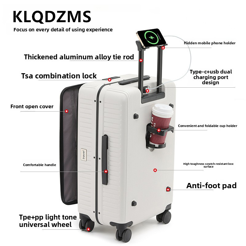 KLQDZMS 20/24 Zoll Rollkoffer  – Front Opening Laptop Luggage 24 Inch Bewertung und Preis