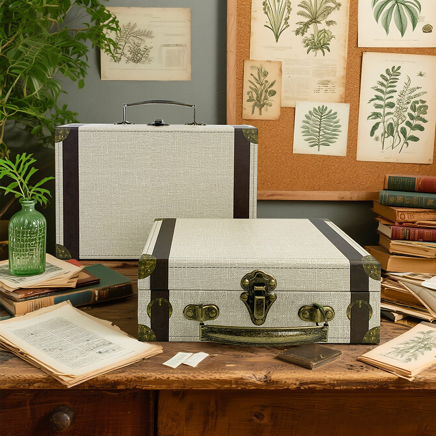 2 Stück Vintage Koffer-Stil Au – Retro Vintage Trunk Suitcase Bewertung und Preis