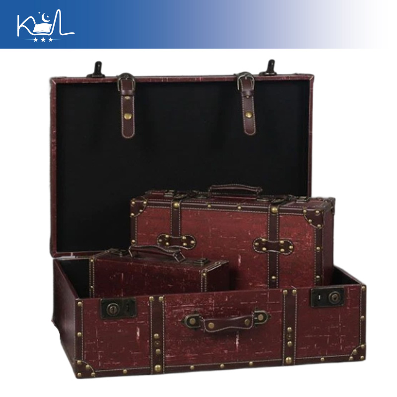 Vintage Roter Dekorativer Koff – Retro Vintage Trunk Suitcase Bewertung und Preis