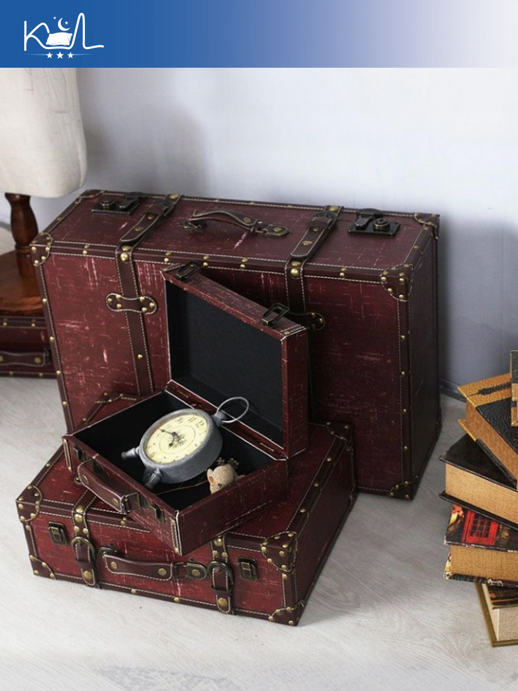 Vintage Roter Dekorativer Koff – Retro Vintage Trunk Suitcase Bewertung und Preis