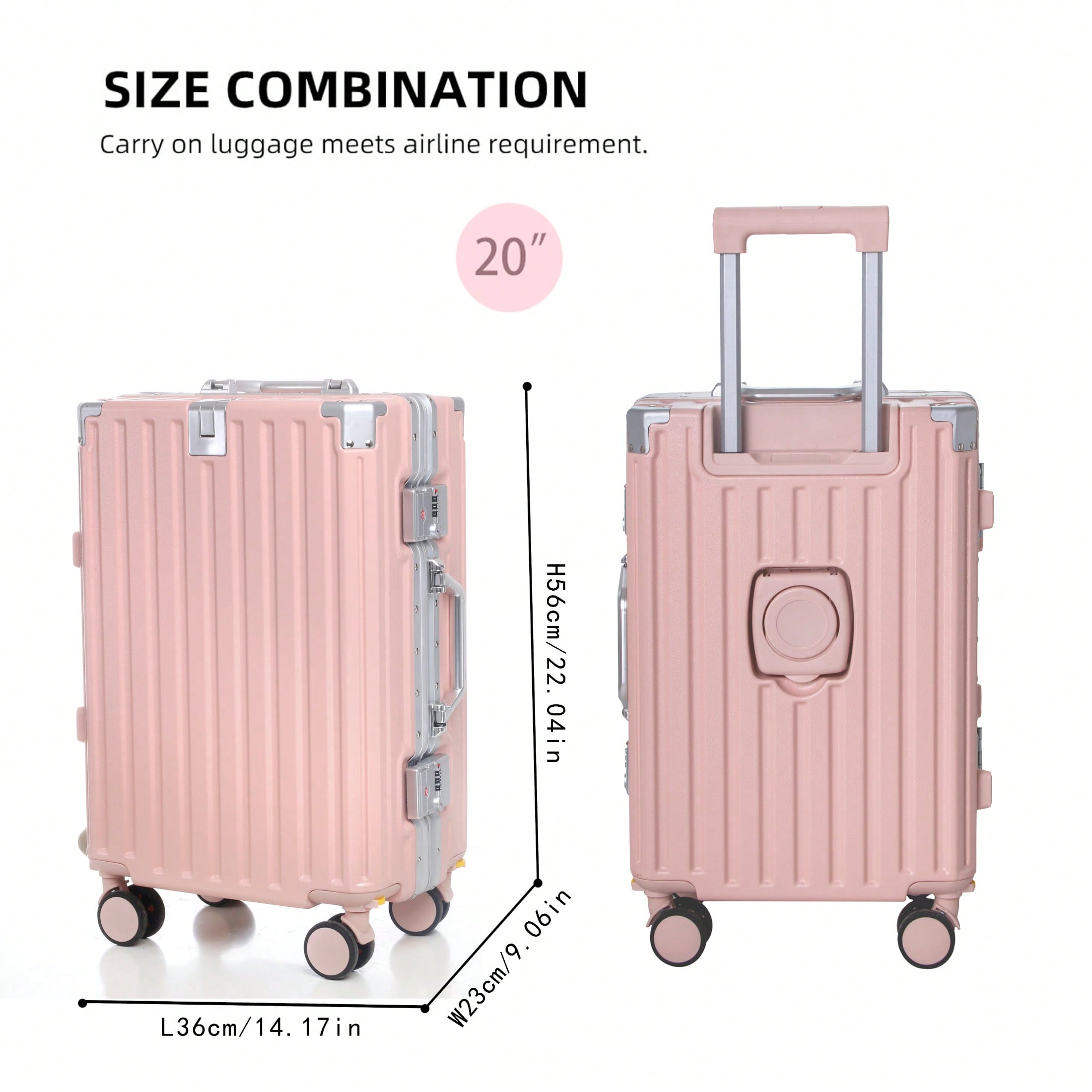 20-Zoll-Handgepäckkoffer, von  – Aluminum Frame Carry On Luggage Bewertung und Preis
