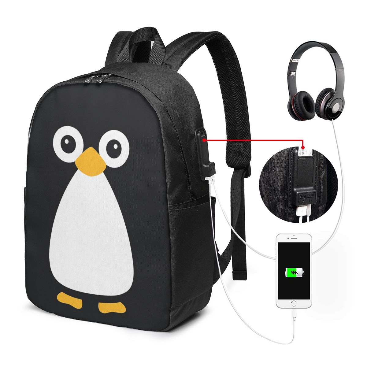 Niedlicher Vektor-Pinguin-Ruck – Travel Bags Bewertung und Preis